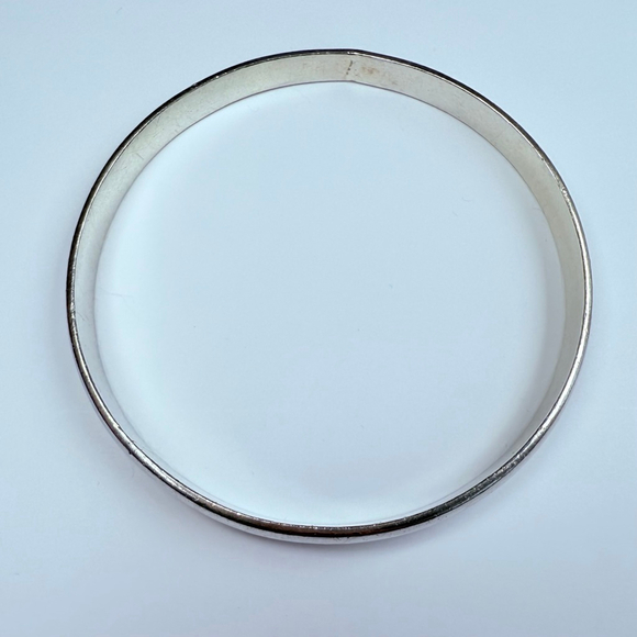 Artisan Brutalist Handmade Heavy Solid Sterling Silver 925 Bangle VTG Bracelet - Picture 2 of 8